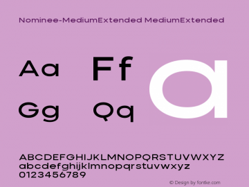 Nominee Medium Extended Version 1.000 Font Sample