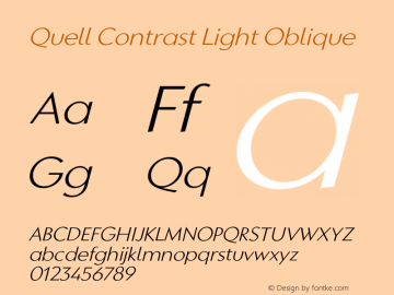 QuellContrast-LightOblique Version 1.0 | wf-rip DC20180710 Font Sample