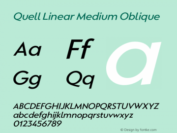 QuellLinear-MediumOblique Version 1.0 | wf-rip DC20180710图片样张