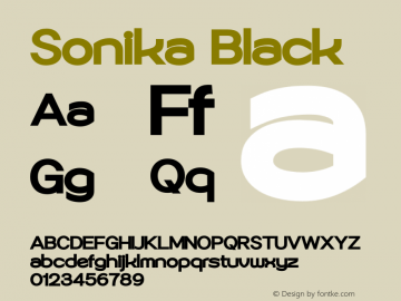 Sonika Black Version 1.00;July 11, 2018;FontCreator 11.5.0.2427 64-bit图片样张
