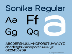 Sonika Version 1.00;July 11, 2018;FontCreator 11.5.0.2427 64-bit Font Sample