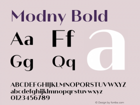 ModnyBold Version 1.001 Font Sample