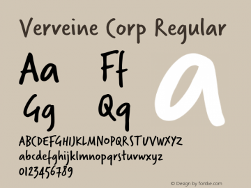 Verveine Corp Version 1.000; Fonts for Free — vk.com/fontsforfree Font Sample