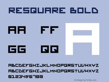 ReSquare Bold Version 1.000图片样张