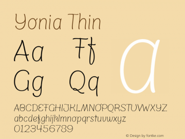 Yonia-Thin Version 001.002 - WF-rip by ded Font Sample