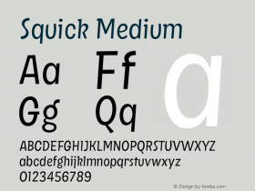 Squick-Medium Version 1.000;PS 001.000;hotconv 1.0.88;makeotf.lib2.5.64775 Font Sample