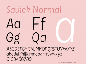 Squick-Normal Version 1.000;PS 001.000;hotconv 1.0.88;makeotf.lib2.5.64775 Font Sample