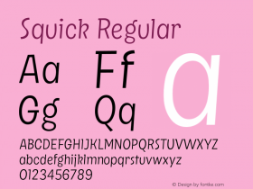 Squick-Regular Version 1.000;PS 001.000;hotconv 1.0.88;makeotf.lib2.5.64775 Font Sample