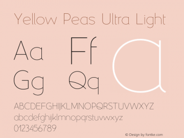 Yellow Peas Ultra Light Version 4.001;PS 004.001;hotconv 1.0.88;makeotf.lib2.5.64775图片样张