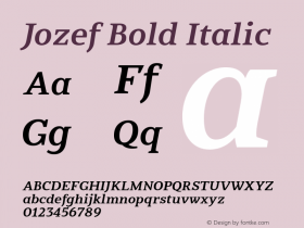 Jozef-BoldItalic Version 1.200图片样张