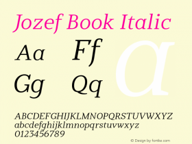 Jozef-BookItalic Version 1.200图片样张