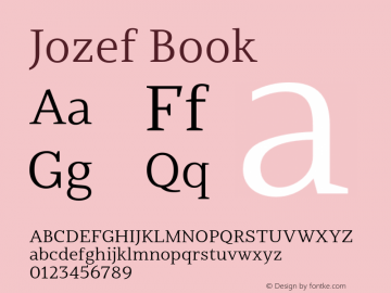 Jozef-Book Version 1.200 Font Sample