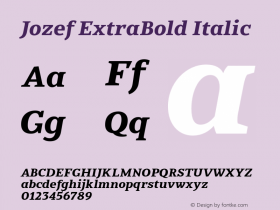Jozef-ExtraBoldItalic Version 1.200图片样张