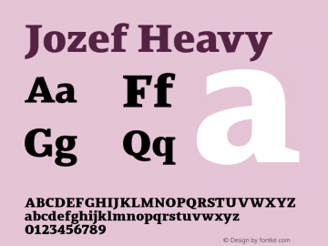 Jozef-Heavy Version 1.200 Font Sample
