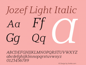 Jozef-LightItalic Version 1.200图片样张