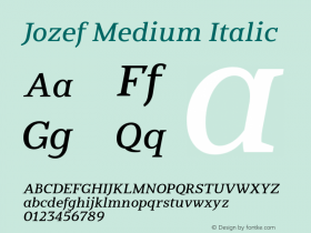 Jozef-MediumItalic Version 1.200图片样张