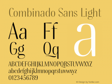 CombinadoSans-Lt Version 1.000;PS 001.000;hotconv 1.0.88;makeotf.lib2.5.64775 Font Sample