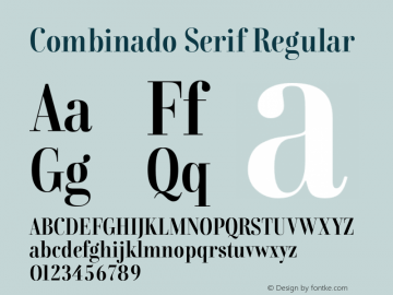 CombinadoSrf-Rg Version 1.000;PS 001.000;hotconv 1.0.88;makeotf.lib2.5.64775 Font Sample