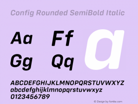 Config Rounded SemiBold Italic Version 1.000;PS 001.000;hotconv 1.0.88;makeotf.lib2.5.64775图片样张