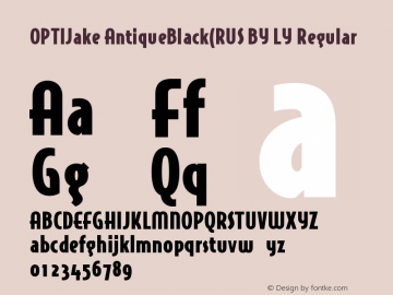 OPTIJake AntiqueBlack(RUS BY LY Version 1.00 November 22, 2018, initial release Font Sample