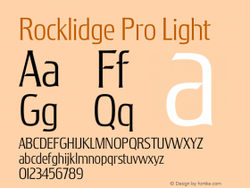 RocklidgePro-Light Version 1.000 Font Sample