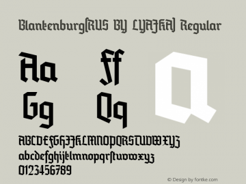 Blankenburg(RUS BY LYAJKA) Version 0.00 January 17, 2019 Font Sample