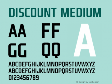 Discount Medium Version 1.000;PS 001.000;hotconv 1.0.88;makeotf.lib2.5.64775 Font Sample