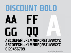 Discount Bold Version 1.000;PS 001.000;hotconv 1.0.88;makeotf.lib2.5.64775 Font Sample