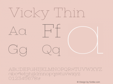 Vicky-Thin Version 1.000 | wf-rip DC20190410 Font Sample
