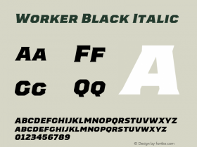 Worker-BlackItalic Version 1.00图片样张