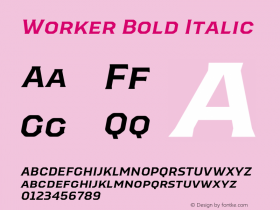Worker-BoldItalic Version 1.00图片样张