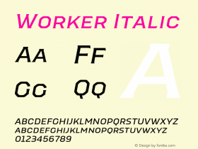 Worker-Italic Version 1.00图片样张