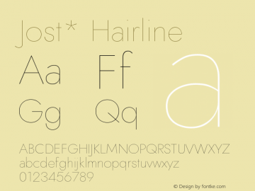 Jost* Hairline Version 3.400 Font Sample