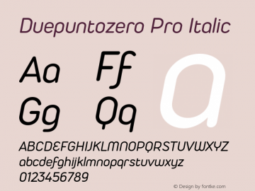 Duepuntozero Pro Italic Version 1.000;hotconv 1.0.109;makeotfexe 2.5.65596图片样张