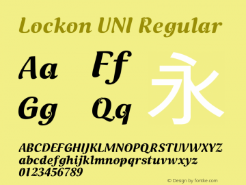 Lockon Version 2.00 January 25, 2010 Font Sample