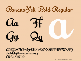 Banana Yeti  Bold Version 1.00 Font Sample
