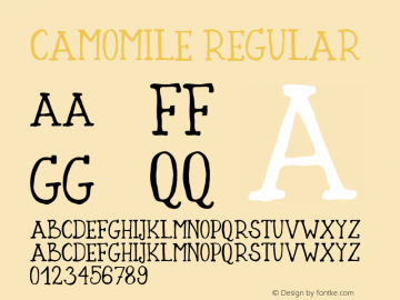 Camomile Regular Version 1.000;PS 001.000;hotconv 1.0.88;makeotf.lib2.5.64775 Font Sample