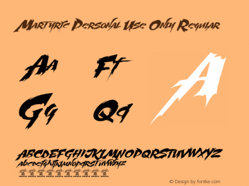 Martyric Personal Use Only(RUS Version 1.00 October 24, 2017, initial release Font Sample