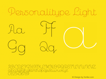 Personalitype-Light Version 1.000;PS 001.000;hotconv 1.0.88;makeotf.lib2.5.64775图片样张
