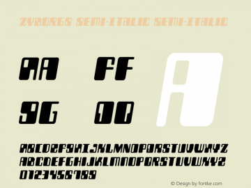 Zyborgs Semi-Italic Version 3.1; 2019图片样张