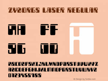 Zyborgs Laser Version 3.1; 2019 Font Sample