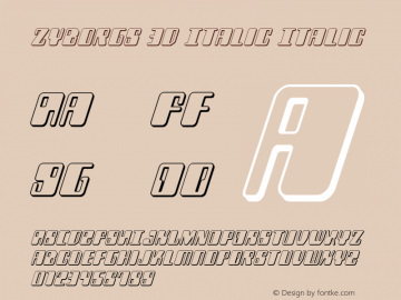 Zyborgs 3D Italic Version 3.1; 2019图片样张