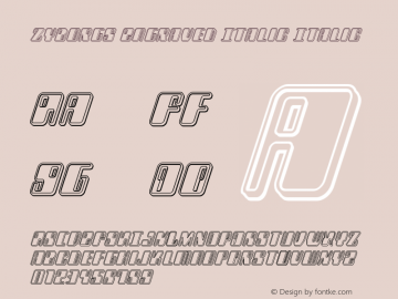 Zyborgs Engraved Italic Version 3.1; 2019 Font Sample