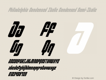 Philadelphia Condensed Italic Version 3.1; 2015 Font Sample