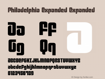 Philadelphia Expanded Version 3.2; 2015 Font Sample