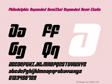 Philadelphia Expanded SemiItal Version 3.2; 2015 Font Sample