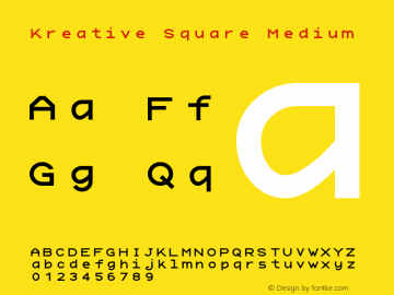 Kreative Square Version 2019.07.29 Font Sample