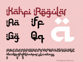 Kahfi Version 1.00;July 30, 2019;FontCreator 11.5.0.2422 64-bit图片样张