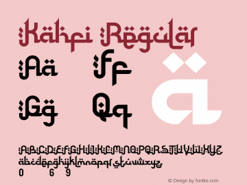 Kahfi Version 1.00;July 30, 2019;FontCreator 11.5.0.2422 64-bit Font Sample