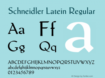 SchneidlerLatein-Regular Version 1.000 Initial Realease图片样张
